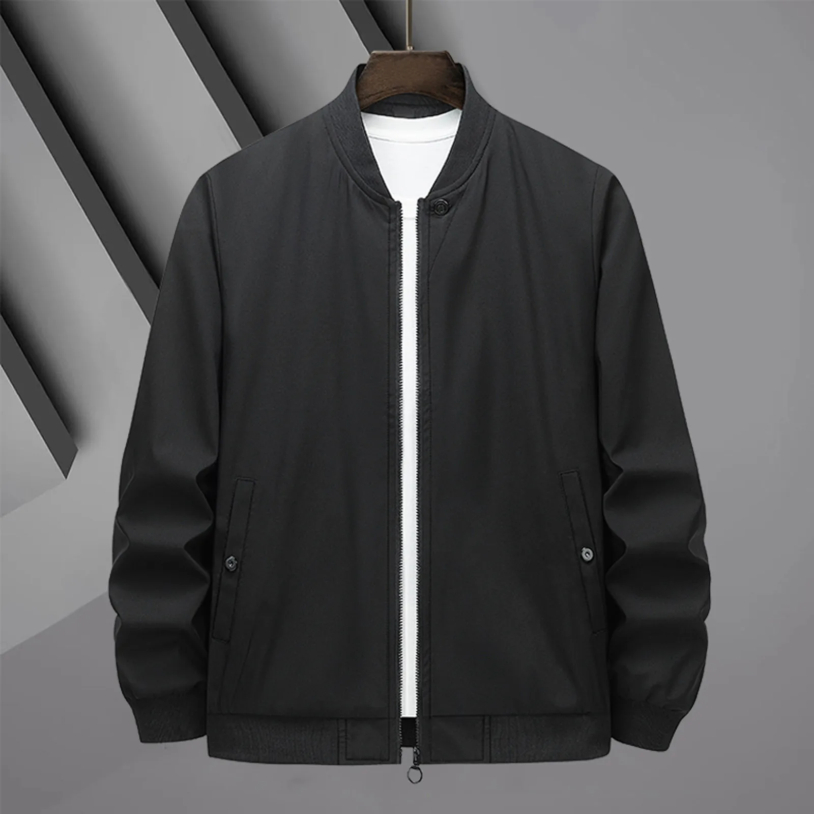 Мужская осенне-зимняя повседневная однотонная куртка простая свободная