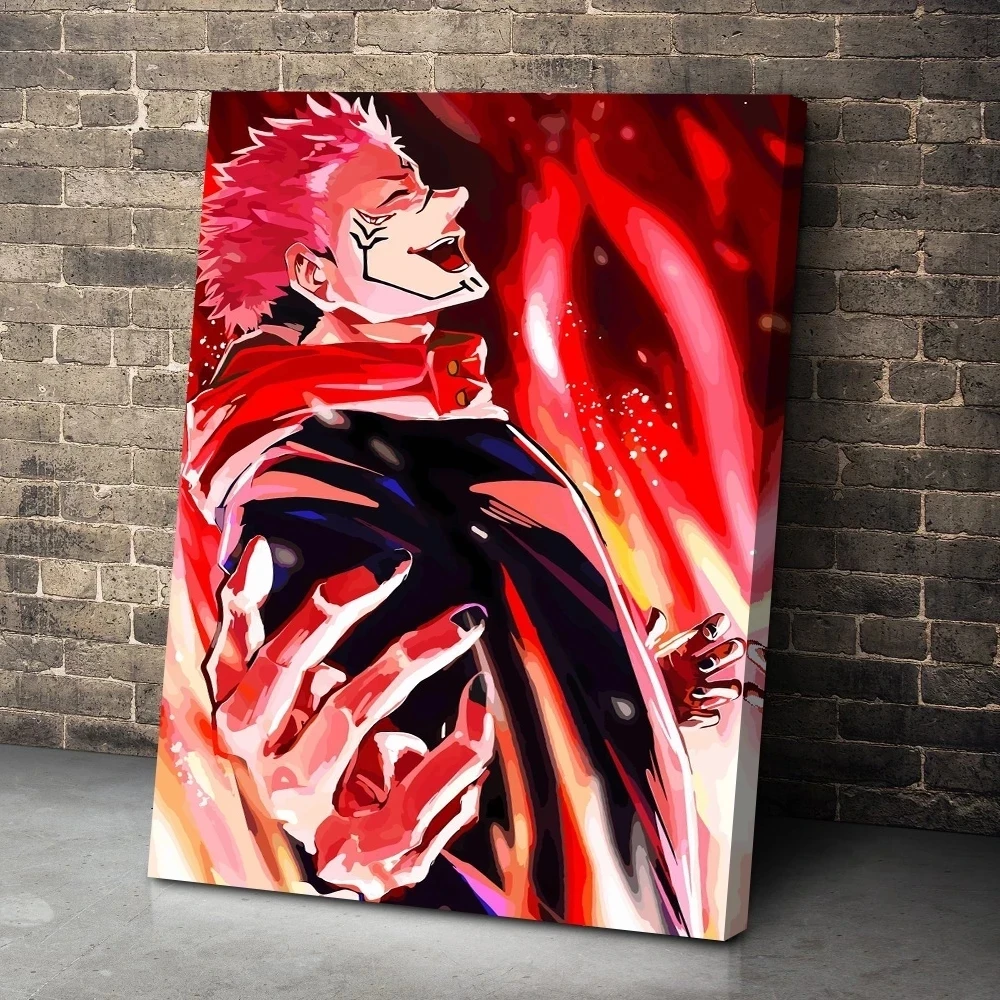 

Home Decor Canvas Jujutsu Kaisen Anime Red Handsome Painting Pictures Wall Art Print Modular Poster For Living Room No Framework