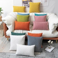 cushion cover 45x45cm nordic simple style velvet embossed plaid pillow case for sofa living room bedroom home decoration