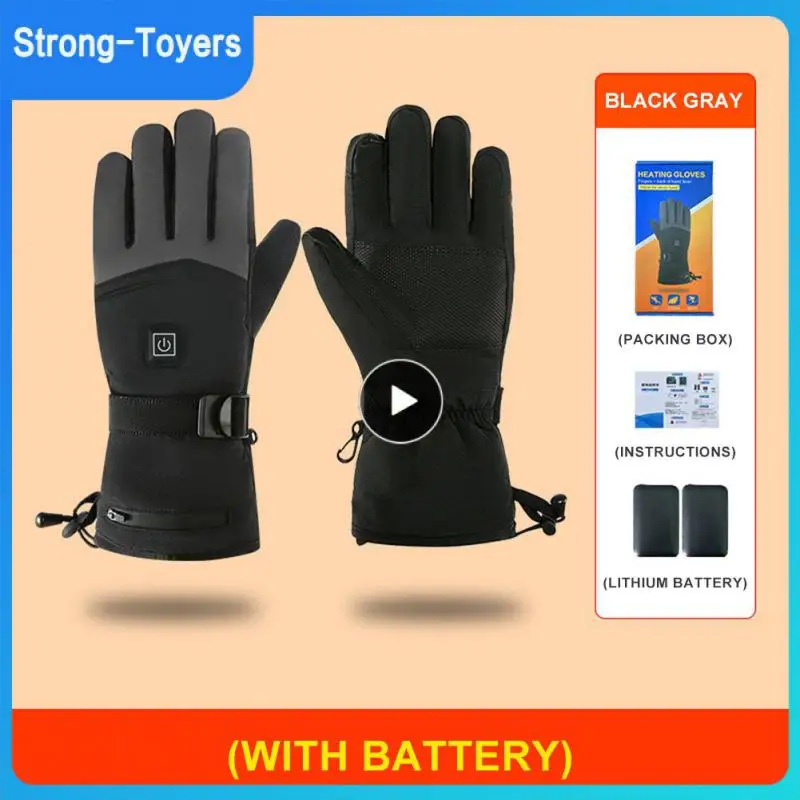 

Gloves 1 Pair Wind And Water Resistant Outdoor Skiing Riding Gloves Intelligent Electric Heating Touch Screen Full Finger Gloves