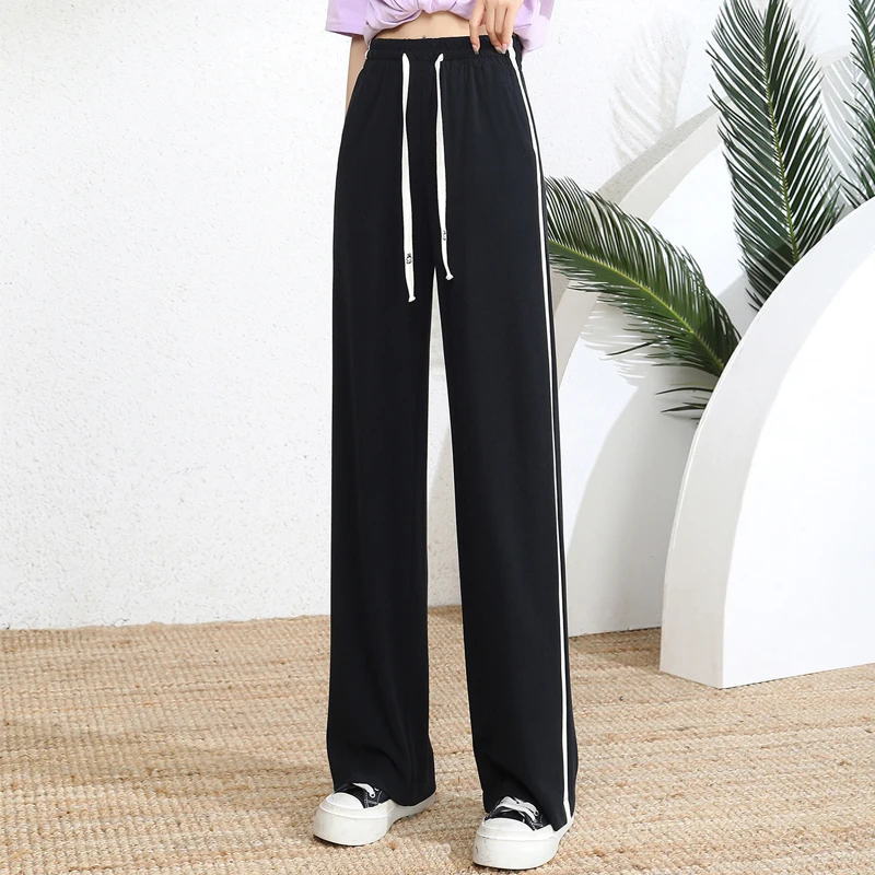 Korean Style Wide Pants Women 2023 New High Quality Fashion Streetwear Women Long Black Pants Spring Summmer Vintage Clothes