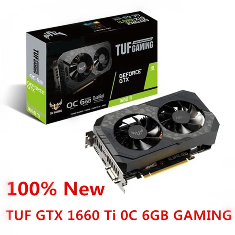 Видеокарта ASUS TUF GTX 1660 Super 6 ГБ GPU S Ti GTX1660S GTX1660Ti OC Nvidia игровые - Цена: 20420.59