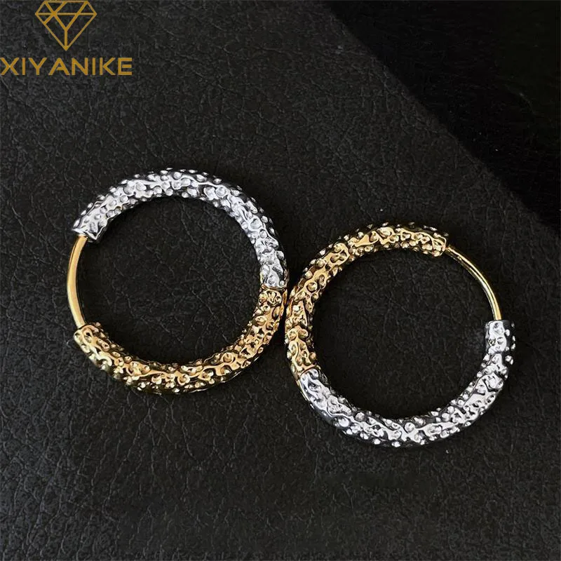 

DAYIN Luxury Texture Ear Buckle Hoop Earrings For Women Girl 2023 Fashion New Jewelry Bosom Friend Gift Party Серьги Женские