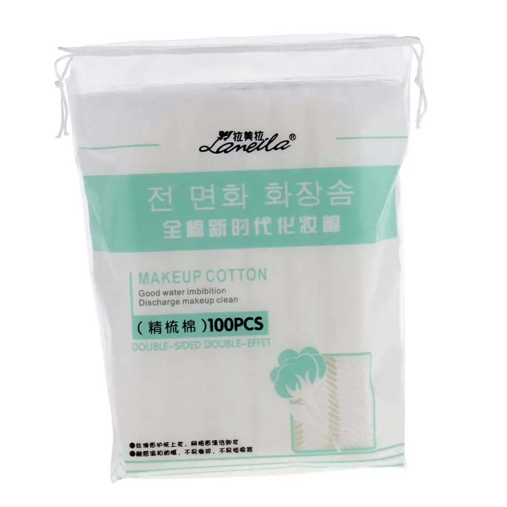 

100 шт., натуральные хлопковые наполнители для макияжа и очищения лица