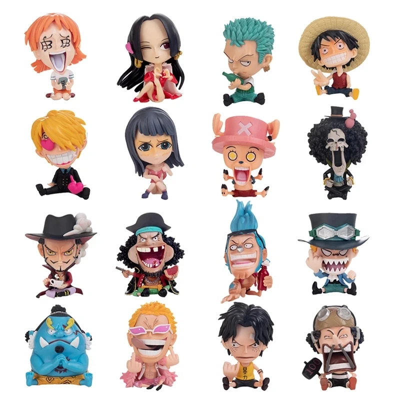 

9CM Anime One Piece Luffy Zoro Nami Sanji Robin Boa Hancock Doflamingo Ace Sabo Action Figure Toys Collection Model Doll Gifts