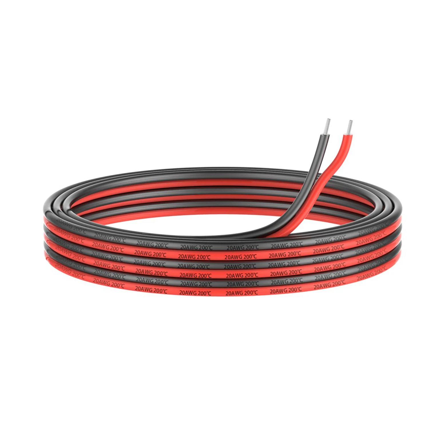 

Силиконовый провод, красный+черный, луженая медь, 8-30 AWG, 5 м