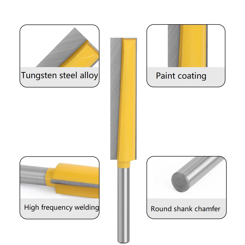 

8mm Router Bit Bit Milling Replacement Shank Spare Parts Straight Router Bit Wood Cleaning Woodworking 45# Steel
