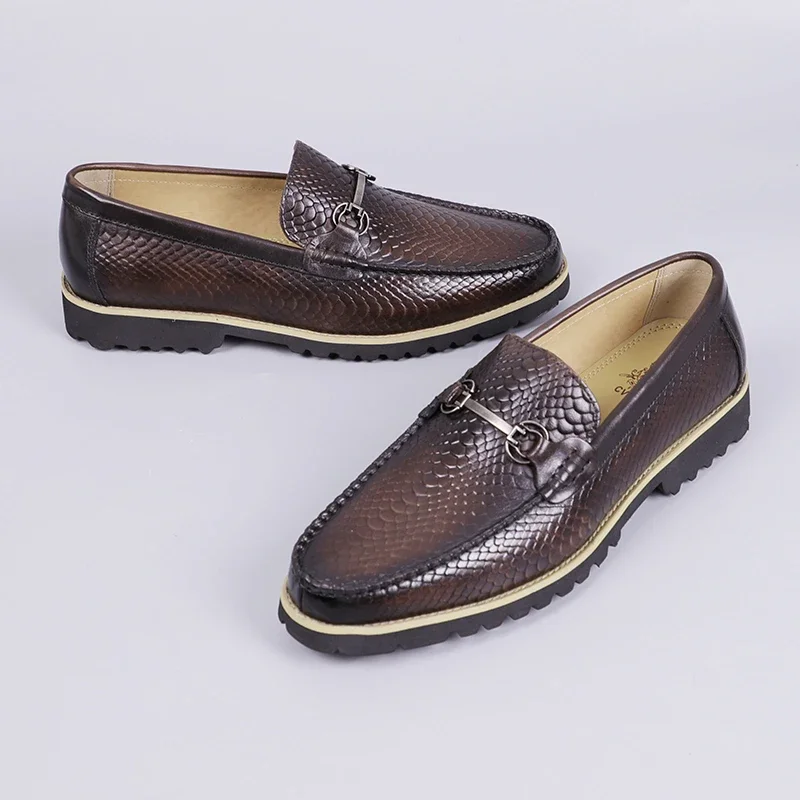 Роскошные брендовые мужские кроссовки из крокодиловой кожи пенни-лоферы