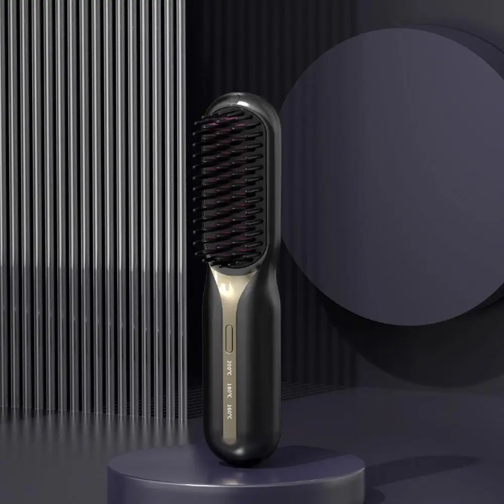 Беспроводной выпрямитель для волос Расческа горячего нагрева профессиональная