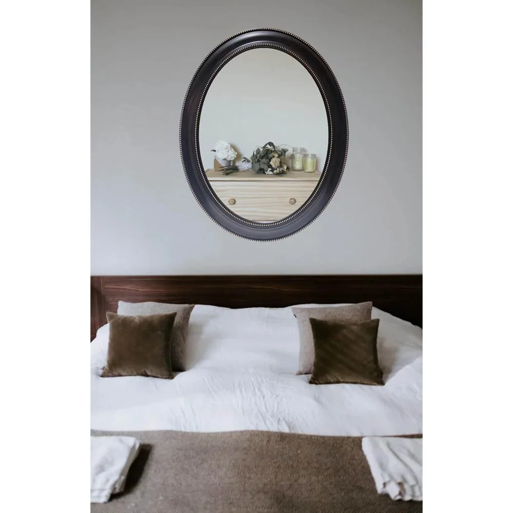 

Black and Gold Oval Transitional 30-inch Wall Mirror