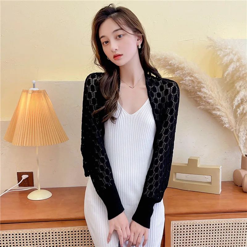 

Korean Knit Shawl Hollow Out False Detachable Collars Female Blouse Shoulders Fake Collar Cape Knitted Scarf Ladies Scarves