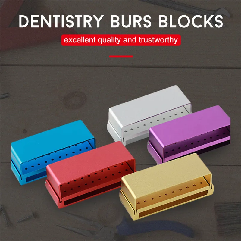 

Aluminum Dental Disinfection Box Autoclave Sterilizer Case Burs Endo Files Holder 30/72 Holes For Oral Care