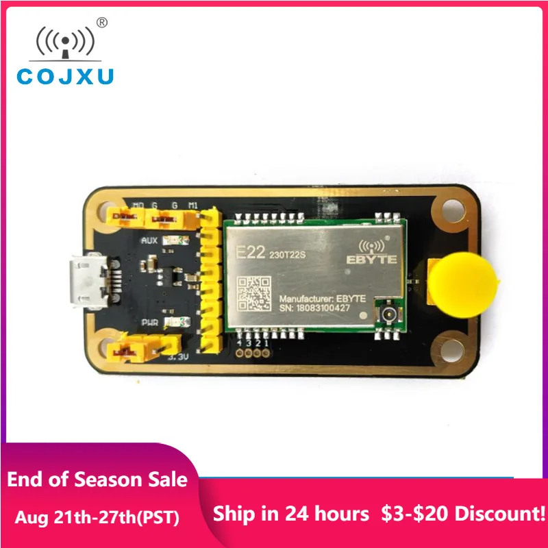 Комплект тестовых плат SX1262 с USB на TTL, 22 дБм, 230 МГц, FEC IoT, беспроводной модуль приемопередатчика
