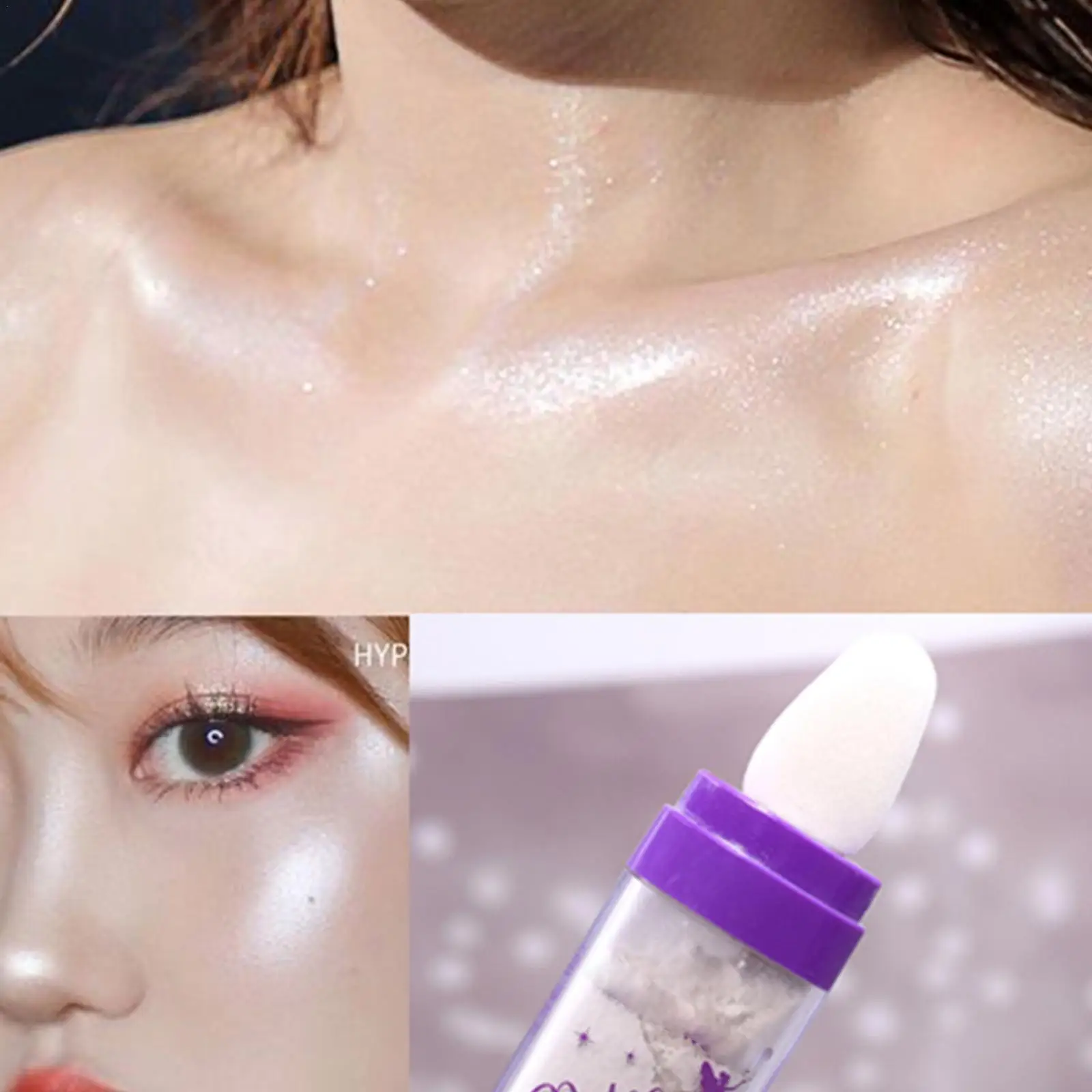 

Fairy Highlighter Powder Body Glitter Brighten Face Eyeshadow Makeup Light Shimmer High White Bronzer Silver Contour M0V7