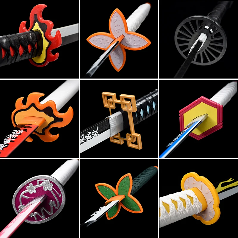 104CM Demon Slayer Katana Kamado Tanjirou Bamboo Sword Anime Cosplay Prop Wooden Weapon Model Kids Gift Ninja Blade Katana Decor
