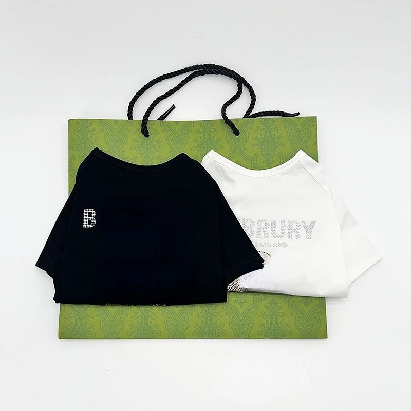 

Summer Designer Pet Dog Clothes Fashion Letters Rhinestone T Shirts Chihuahua French Bulldog Schnauzer Luxury Small Dog Clothes