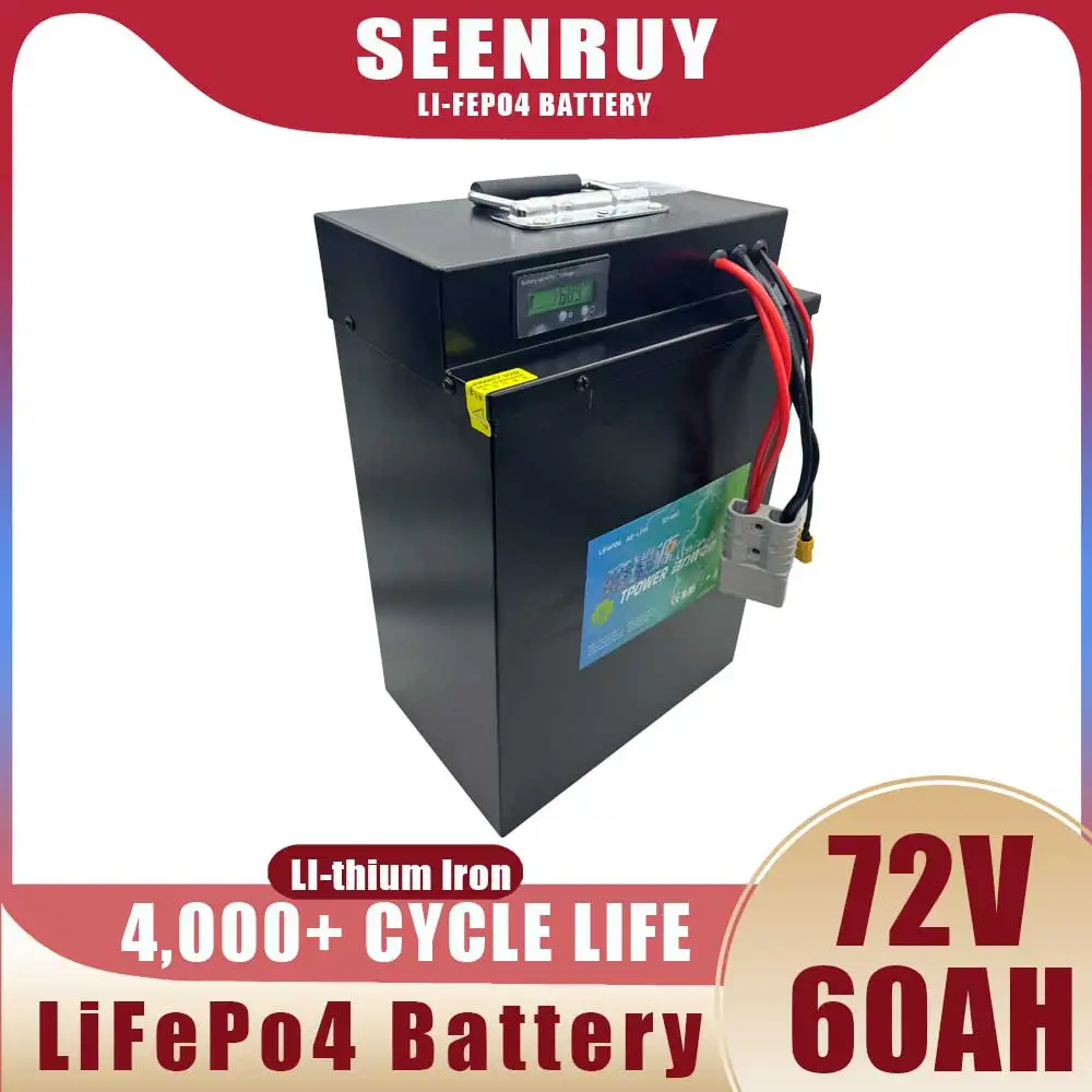 

72V 60AH Lithium Iron Phosphate With Bluetooth BMS Powerful lifepo4 Battery Perfect For Two Wheel Foldable Electric Moto