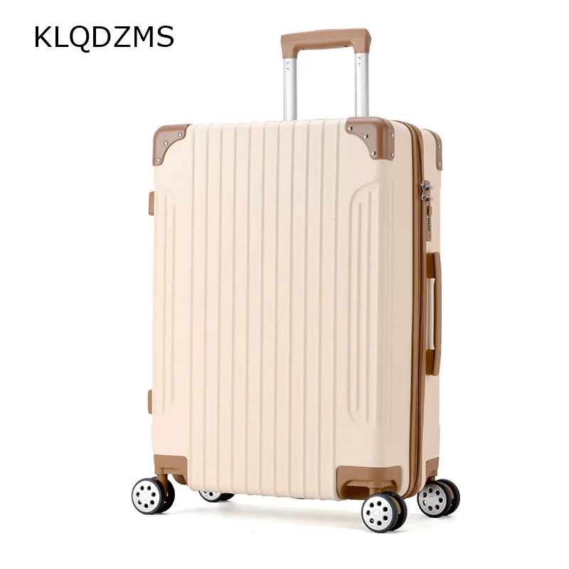 KLQDZMS High Quality Japanese Multi-color mute Universal Wheel Boarding Suitcase Female Hard Shell Waterproof Luggage Male