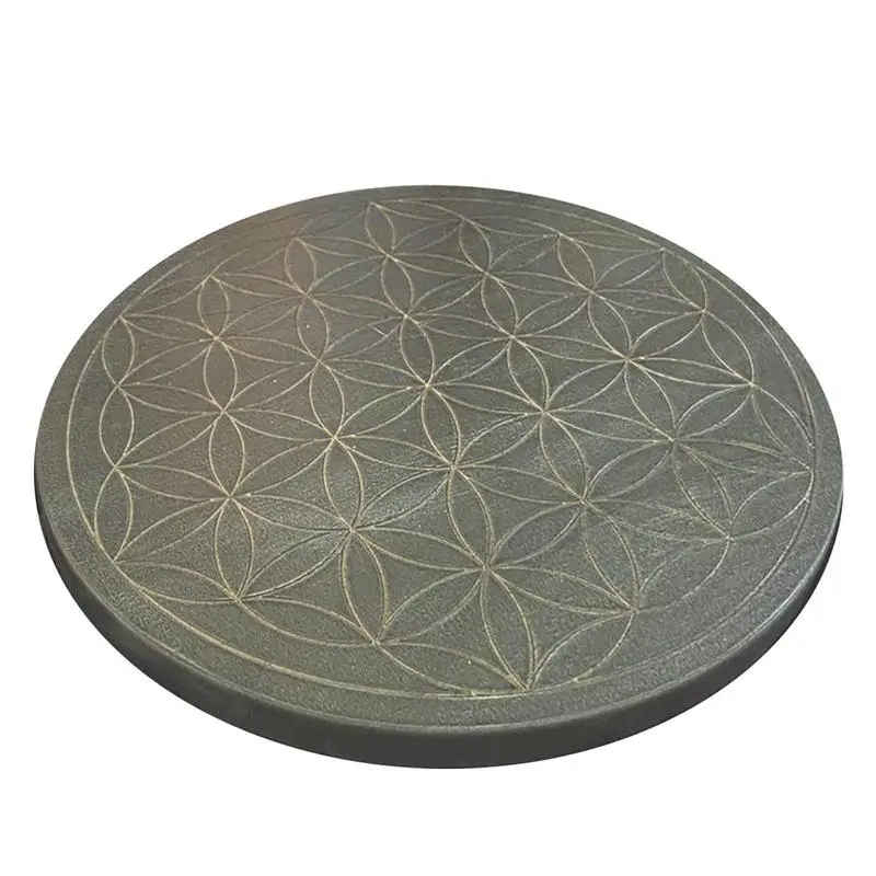 

23.5cm Flower Of Life Energy Disk Altar Astrolabe Divination Compass Oak Carved Astrolabe Party Game Witch Divination Props