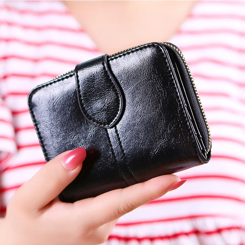 

Women's Leather Wallet For Credit Card Female Coin Purse Fashion Clutch bag Zipper small wallet Women Wallets cartera mujer