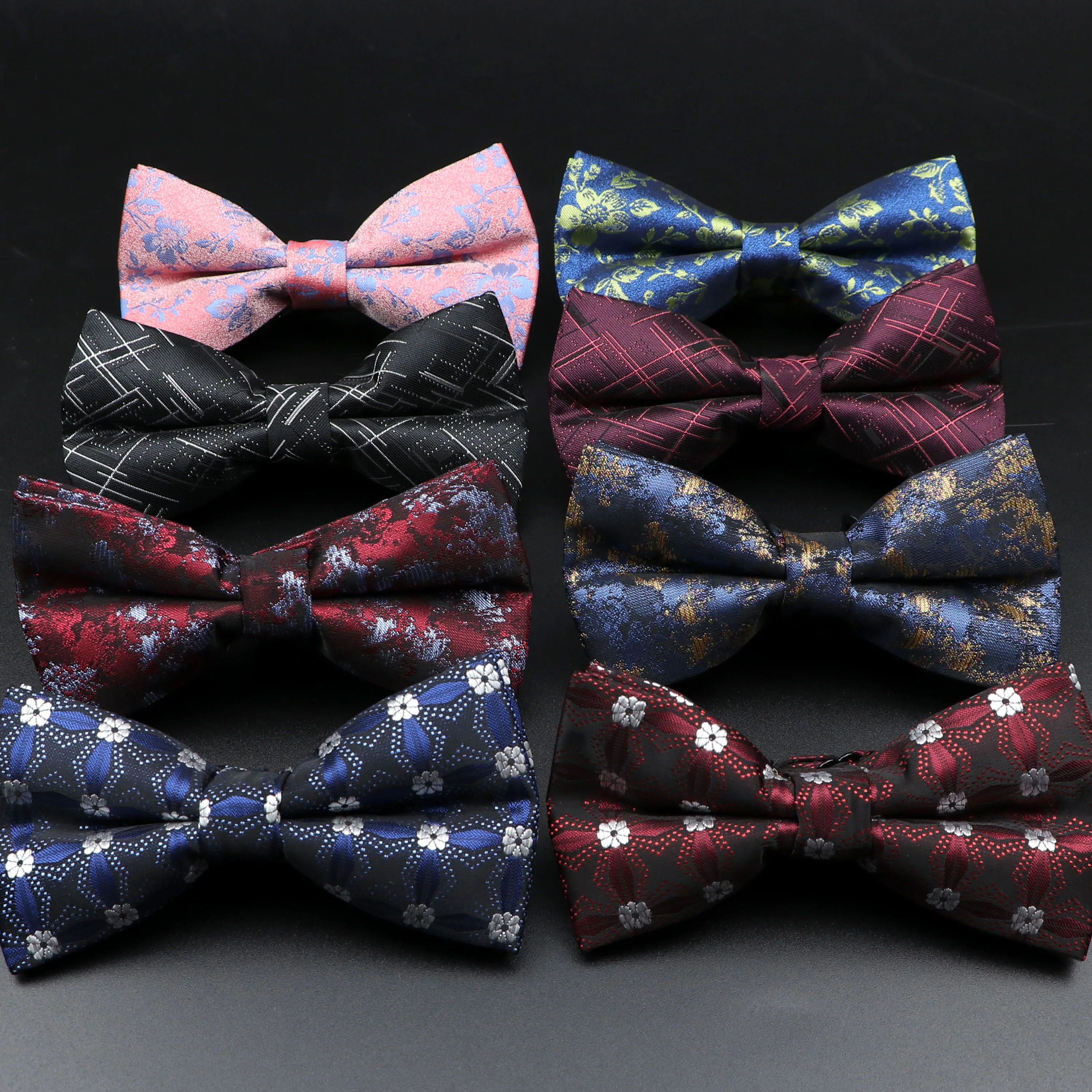 Men Bowtie New Butterfly Knot Luxurious Bow Tie Black Red Dot Floral Cravat Formal Suit Wedding Ceremony Ties Accessories Gift