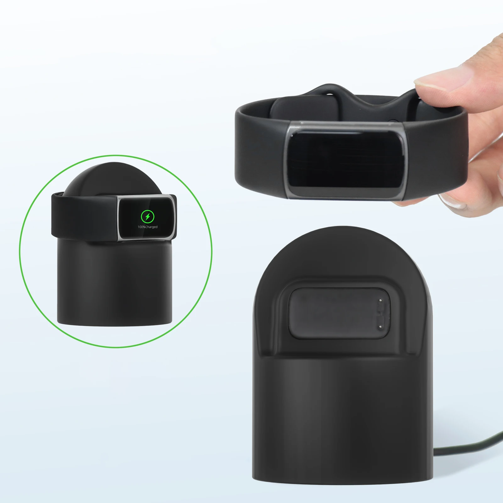 

Durable Silicone Charger Stand for Fitbit Charge 5 Luxe Make Charging Way Easier Compact Black Charger Dock