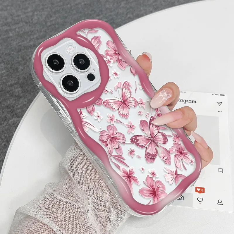 Фото Роскошный мягкий чехол для телефона с бабочками и цветами для Samsung Galaxy S26 S25 S24 S22 S23 Ultra Plus FE A56 A55 A37 A36 A27 A26 A16 №5