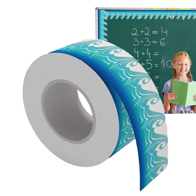 

Bulletin Border Ocean Wave Paper Border Stickers Boards Trim Beach Creative Bulletin Trim Borders Stain Resistant For Offices