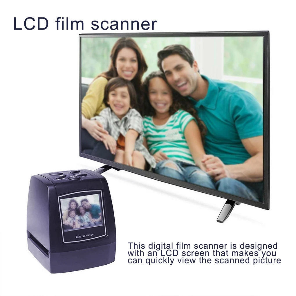 

Digital Film Scanner 35/135mm Positive Negative Slide Film Scanner with 2.4-inch LCD Screen USB Slide Film Converter Photo
