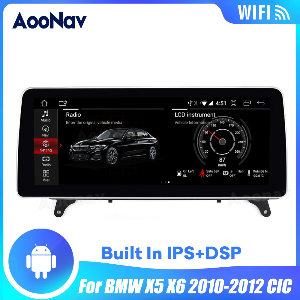

2 Din Car Radio GPS Navigation Radio Multimedia Player For BMW X5 X6 2010-2012 CIC Vertical Screen Car Autoradio Player