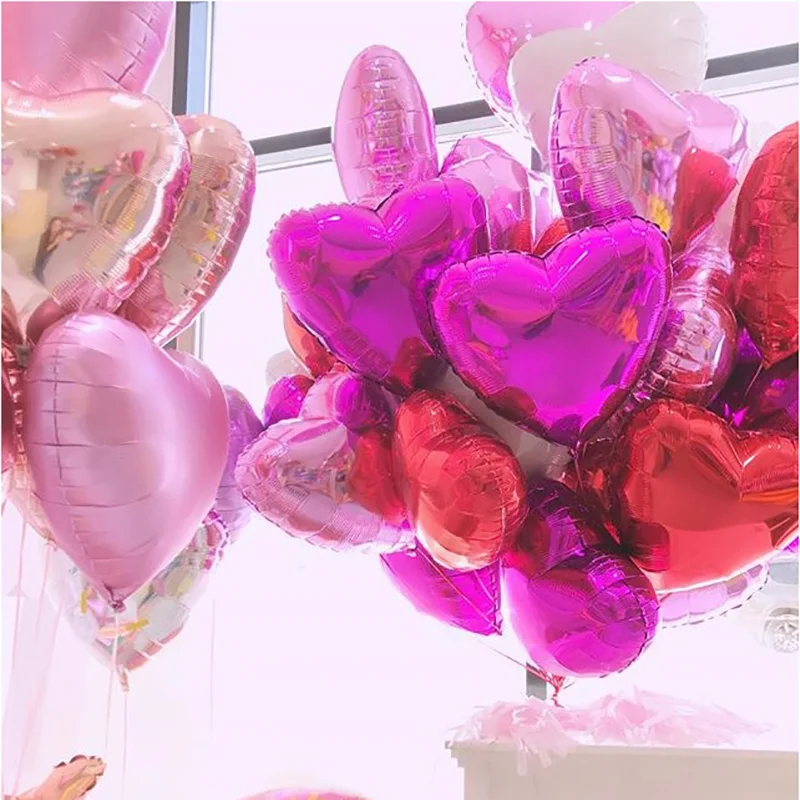 

10 шт., разноцветные розовые/золотые шары в форме сердца