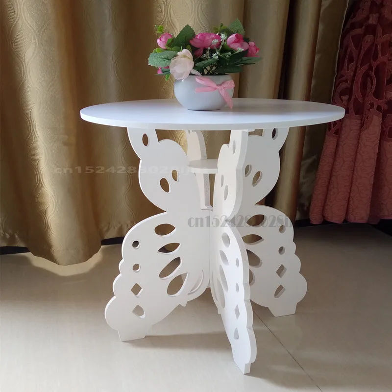 

Butterfly-shaped Round Table Sofa Side Table In The Living Room Magazine Coffee Bedside Tables Modern and Simple White Furniture