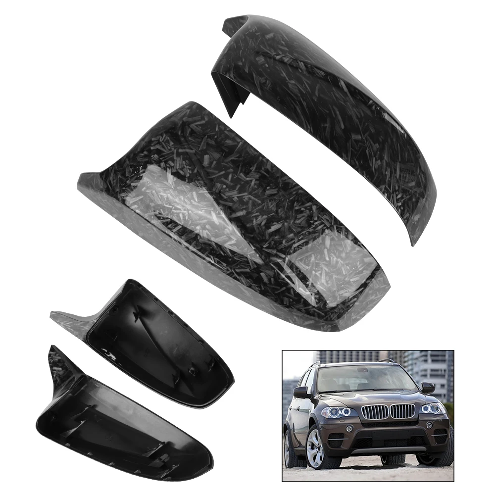 

Wing Side Mirror Cap Rearview Mirror Cover For BMW X5 X6 E71 E70 2008-2013 Forged Pattern Car Accessories 2 PCS