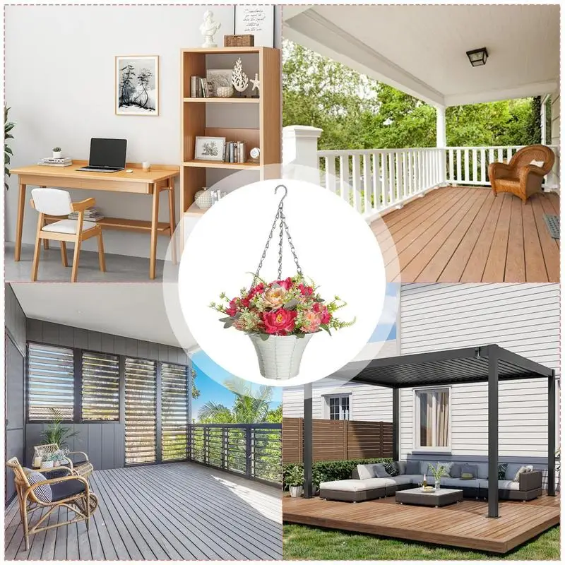 Подвесная корзина с цветами украшение для сада подвесные корзины посадки