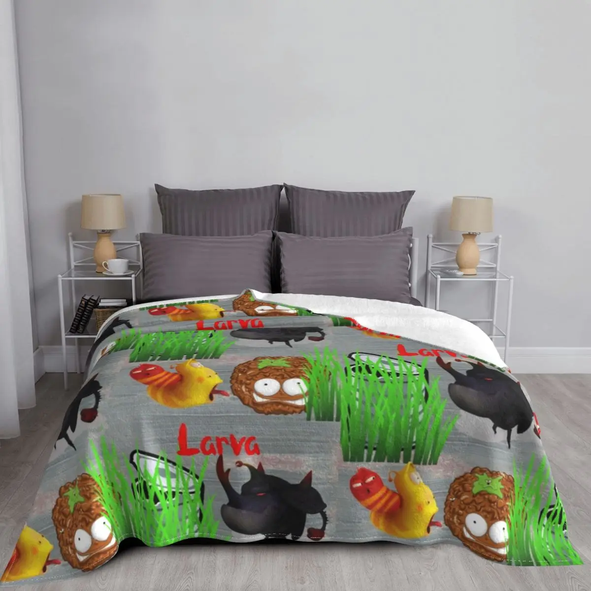 Одеяло Larva TV Series с флисовым принтом смешное многофункциональное супермягкое