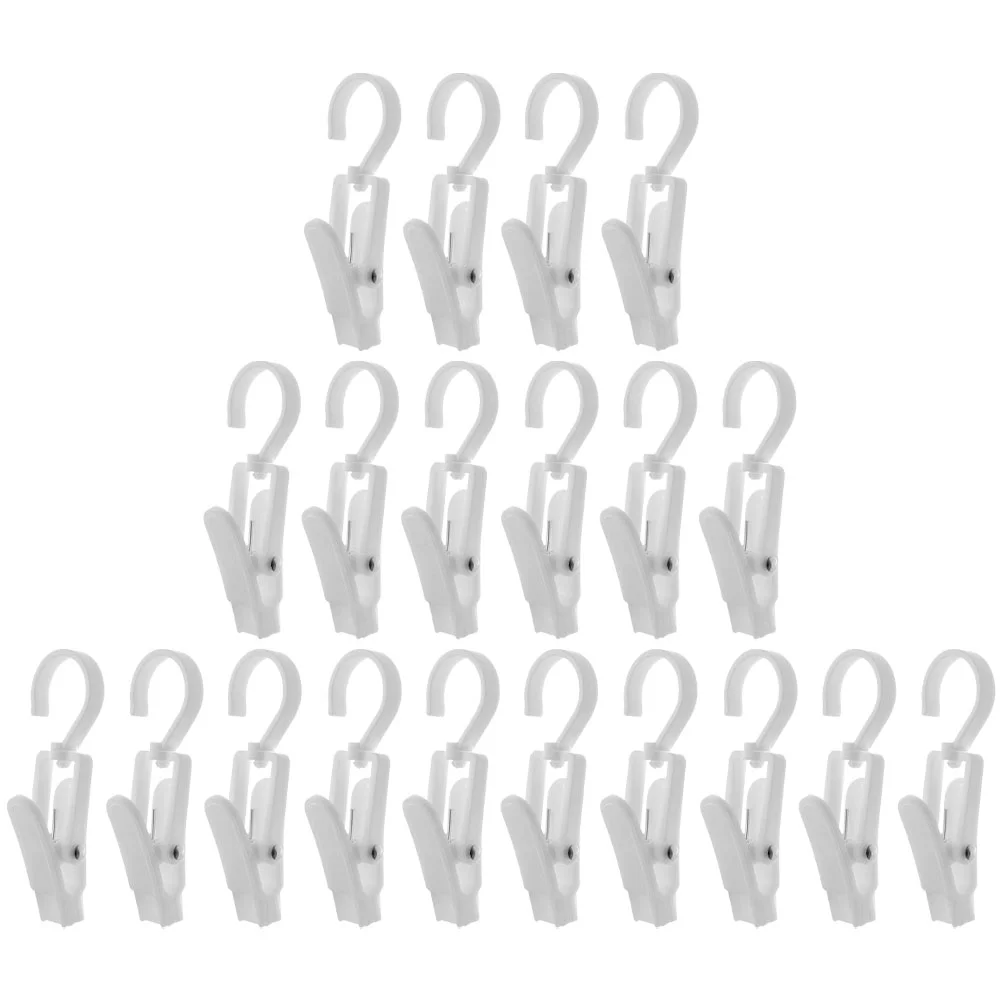 

20 Pcs Towel Clip Hat Clips Hanging Hook Plastic Hangers Laundry Hooks Closet Shoe Multi-use