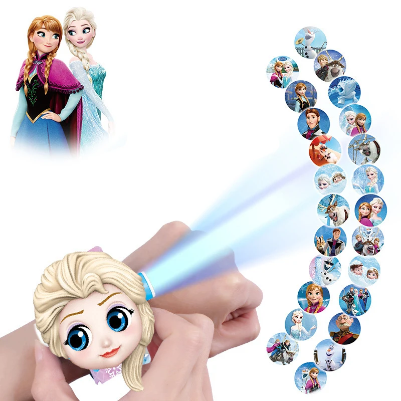 

Frozen 2 watch 3D Projection watches anime figure Disney Mickey Mouse movies birthday model Anna Aisha frozen toy gift