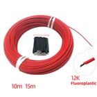 Лучшая цена 10 м 15 м Minco Heat 12k 33Ohm фторпластик углеродное волокно нагревательный кабель напольный Электрический Теплый провод, комнатный обогреватель горячей линии