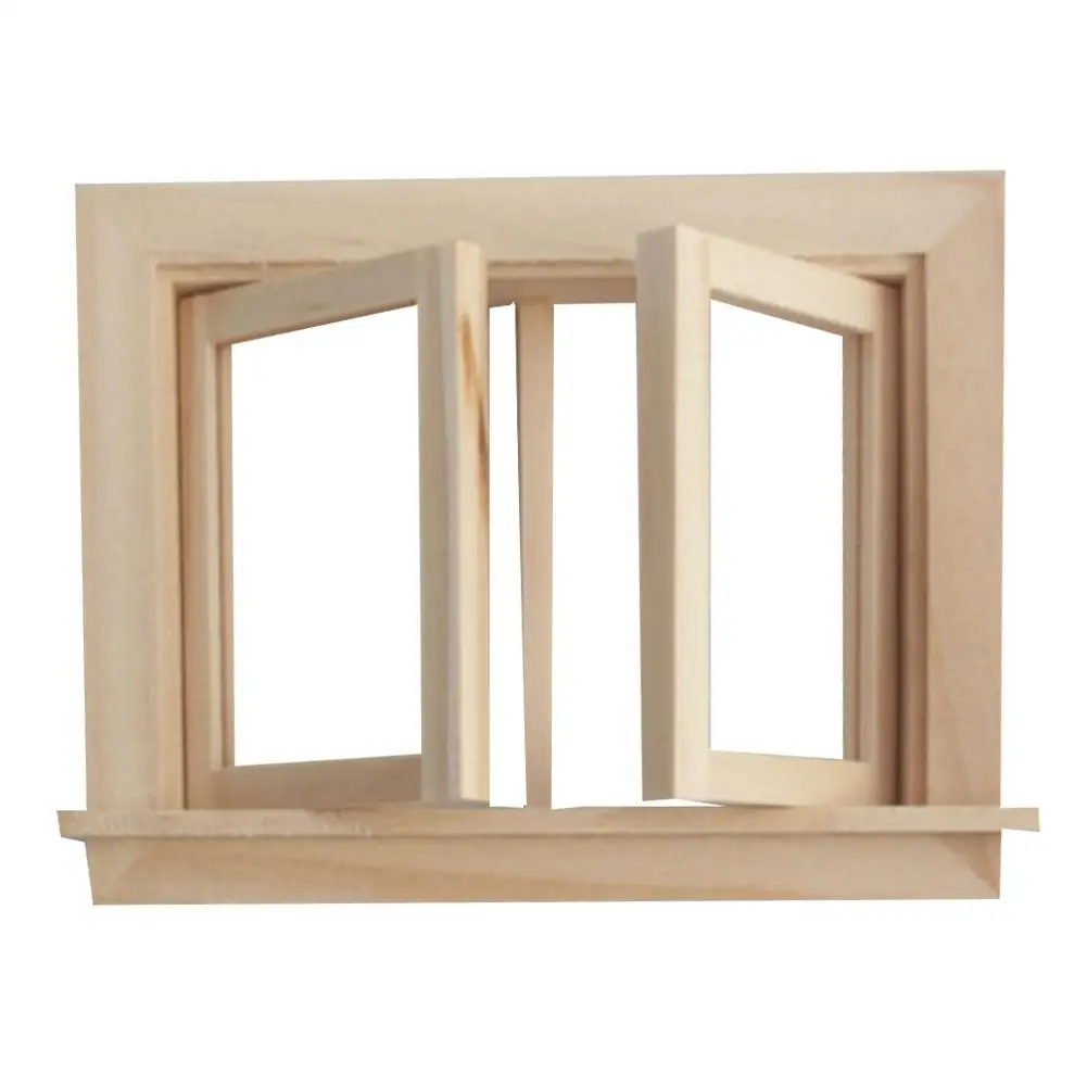 

Деревянный Мини-кукольный домик с окнами и дверью, модель 1/12, украшение для кукольного домика, аксессуары для украшения куклы Барби «сделай ...