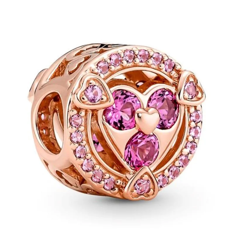 

Браслет и ожерелье Pandora из серебра 925 пробы, со сверкающими пуговицами в форме сердца