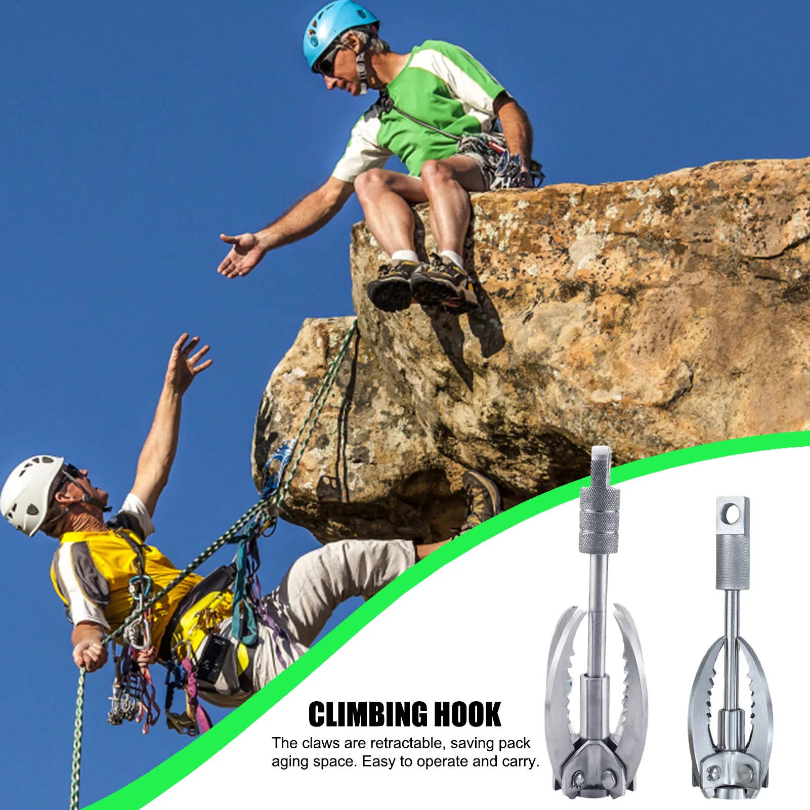 

Крючок для выживания, складной гравитационный крючок из нержавеющей стали, 4 складных крючка для рыбалки, уличное дерево