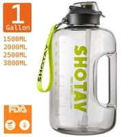 1.5 2 Liter BPA FREE Sport Bottle Kettle 1 Gallon Large Capacity Tritan Water Bottle with Straw Drink Waterbottle GYM Bottle Cup