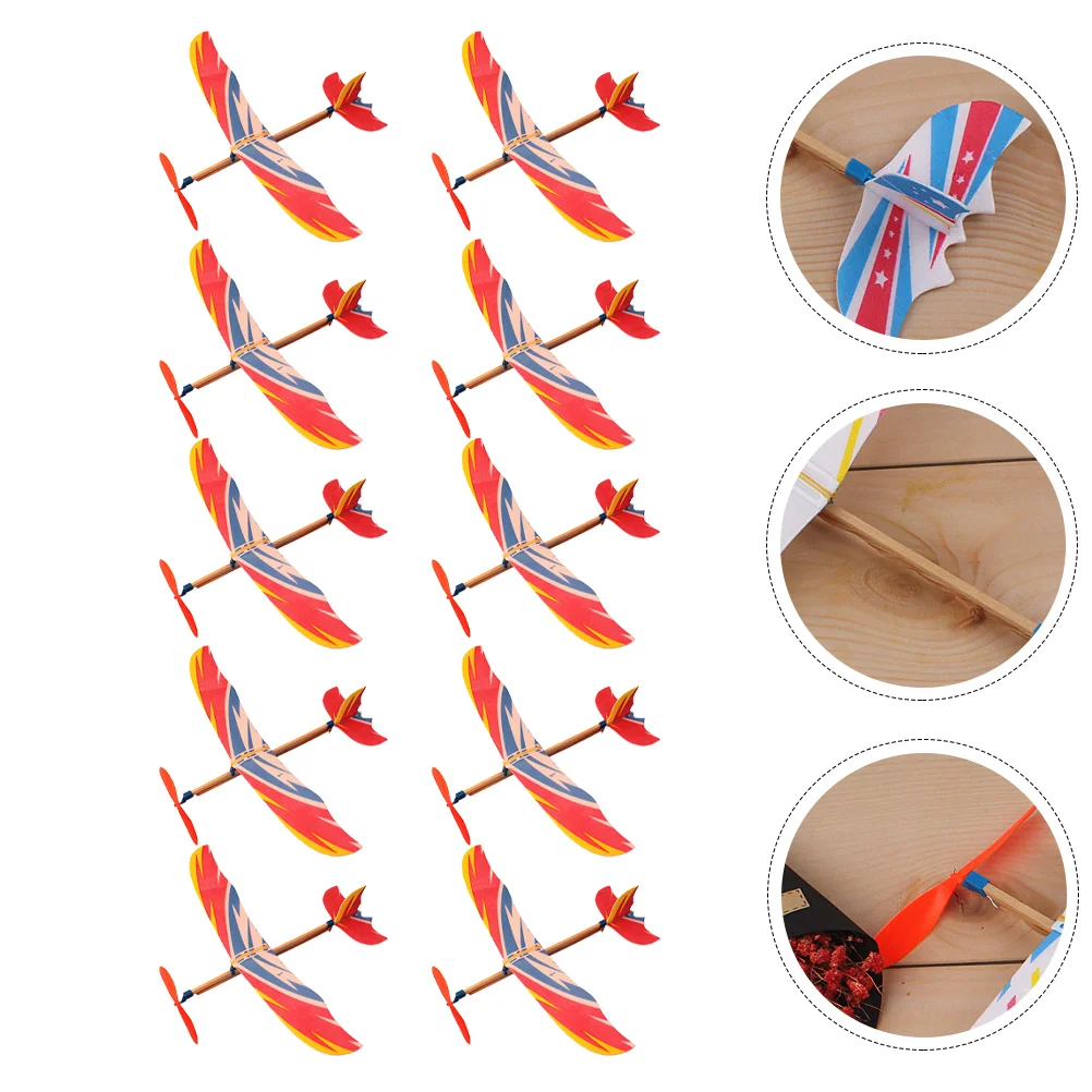 

10 Pcs Airplane Outdoor Kids Toyss Educational Assemble Aircraft Suite Handmade Toy Kids Plaything Wooden Glider Planes Child