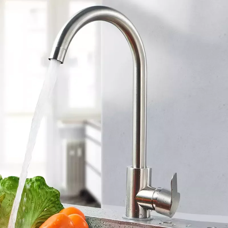 

Black Kitchen Faucets Stainless Steel Kitchen Mixer Single Handle Single Hole Kitchen Faucet Brushed Nickle Mixer Sink Tap