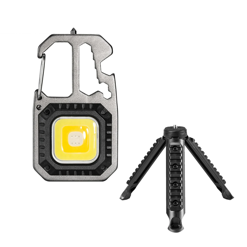 

Portable Keychain Flashlight Torch Powerful Brightness Type-C Rechargeable Work Light Repairing Type 2 with Tripod