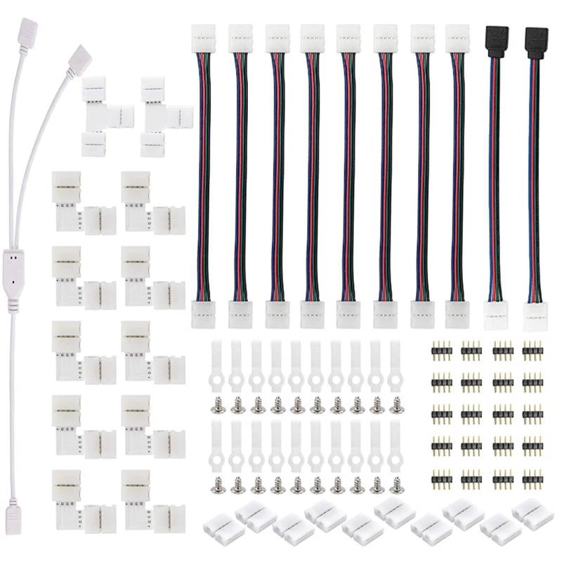 

95 шт. 5050 4 pin RGB Светодиодная лента Разъем питания разделитель кабель 4 pin игла гнездовой разъем провод светодиодный светодиодной ленты
