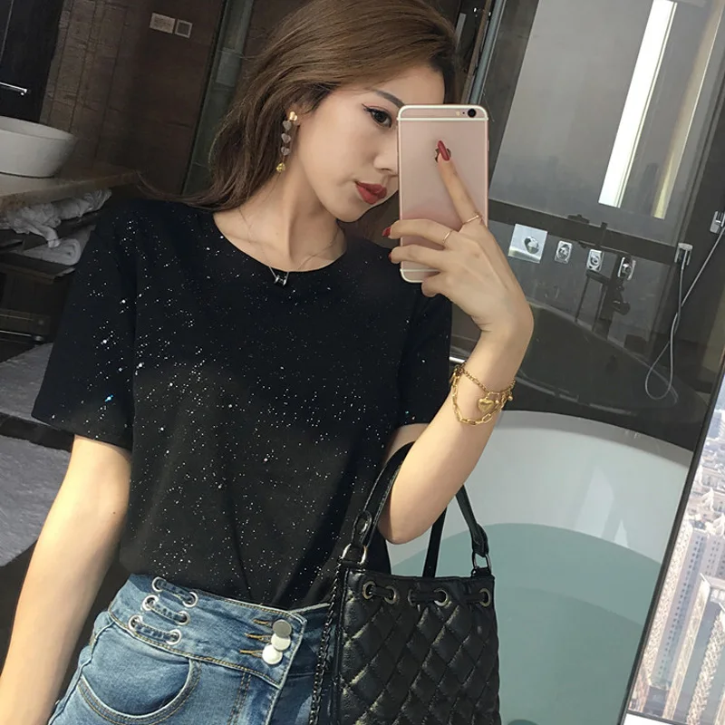 

Summer 2020 short t shirt Blue Women sleeve Top Garment