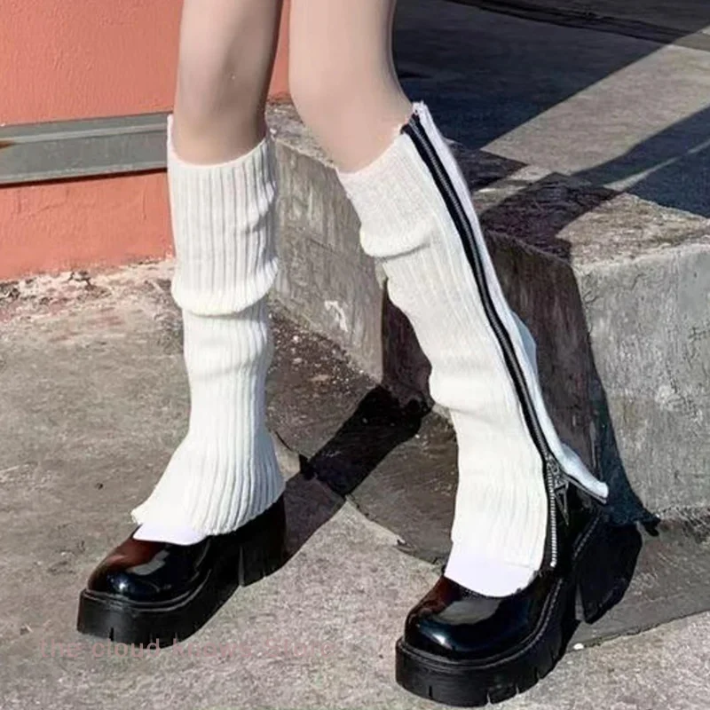 Осенние и зимние теплые вязаные шерстяные носки Jk на молнии сложенные