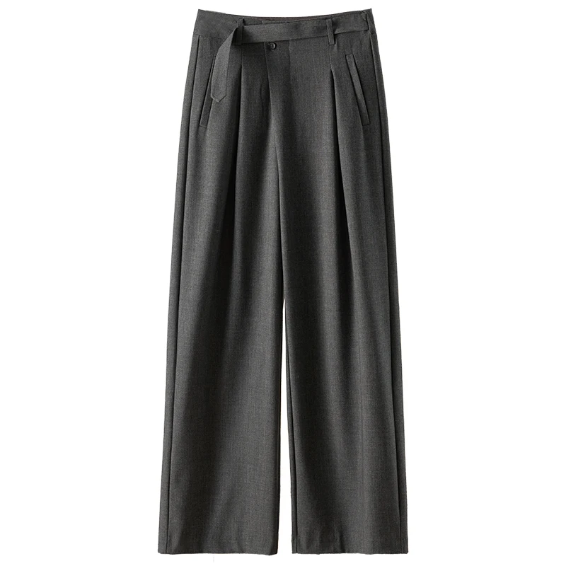 

SHUCHAN Streetwear Women Wide Leg Pants Spring/Summer Zipper Fly Full Length High Street Fashion Pantalones De Playa Mujer