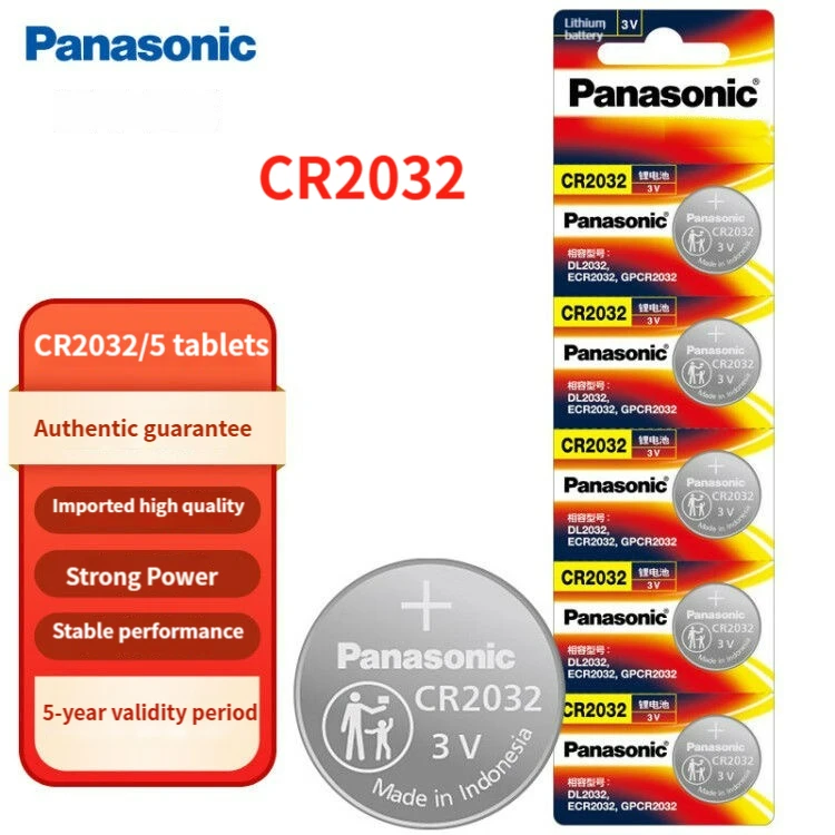 3 Щелочные V-батареи Panasonic CR2032 для калькулятор игрушечных часов
